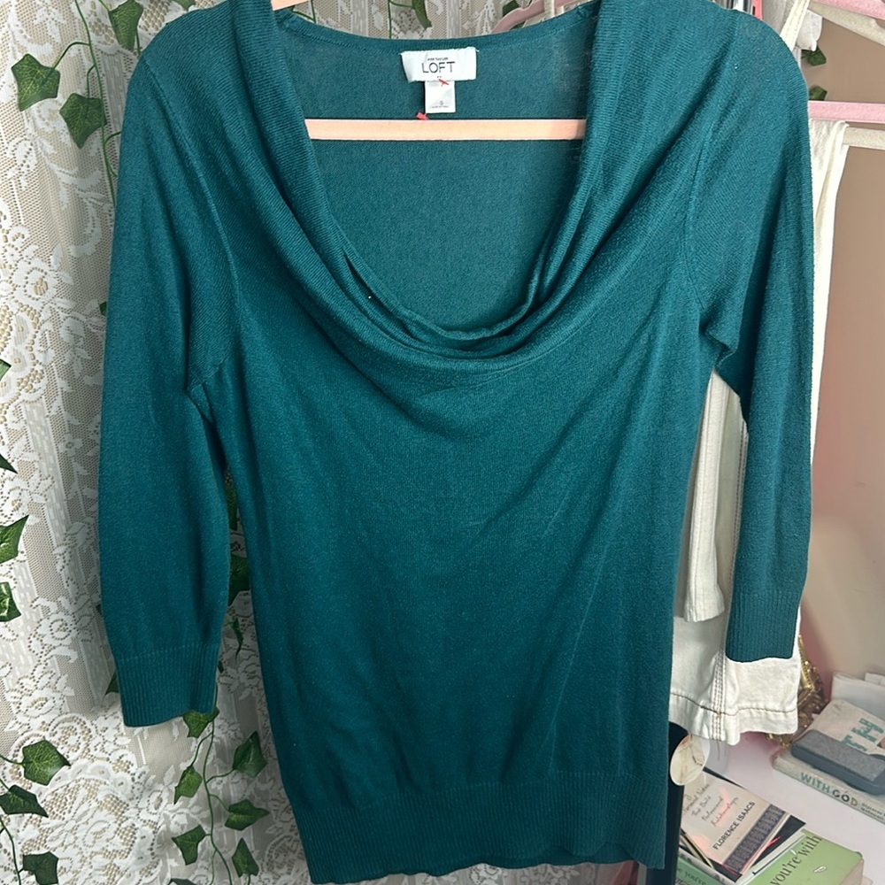 LOFT by Ann Taylor Women’s Green Long Sleeve Blouse